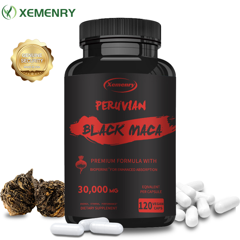Herbal Queen - ความแข็งแรงสูงสุดราก Maca สีดำ-30,000มก.-สารสกัดจากราก Maca เจลาตินจากเปรู