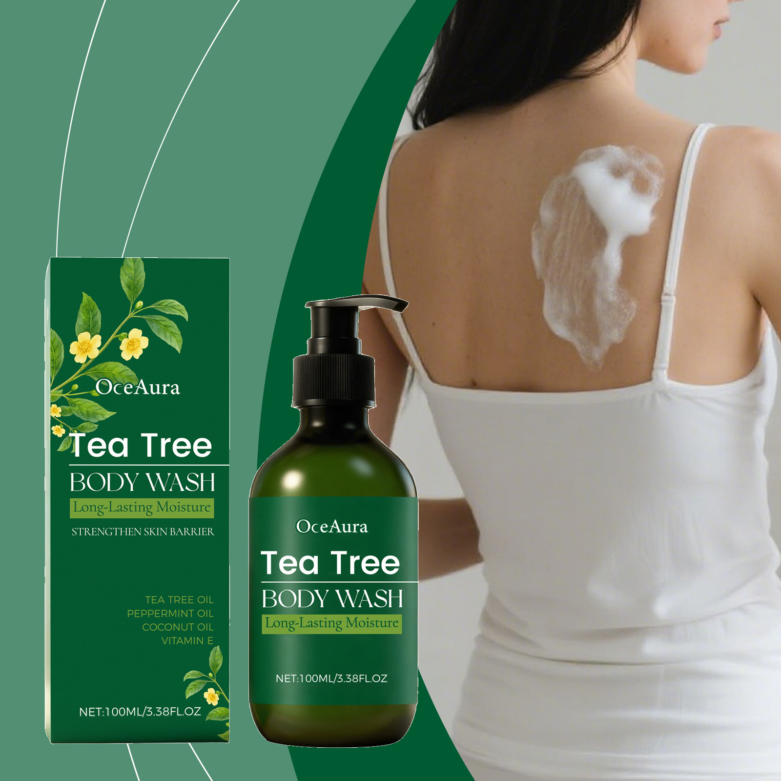 Herbal Wellness Tea - เจลอาบน้ำทีทรี รีเฟรชชิ่ง ทำความสะอาดสิ่งสกปรก ฟองเยอะ ควบคุมความมัน ป้องกันการอุดตันของรูขุมขน